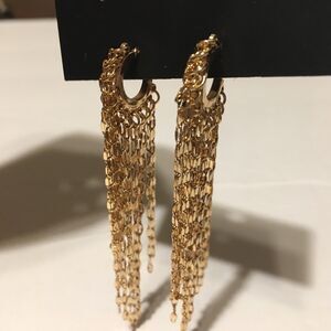 Guess by Marciano 14k Gold Plated Dangle Chain Earrings